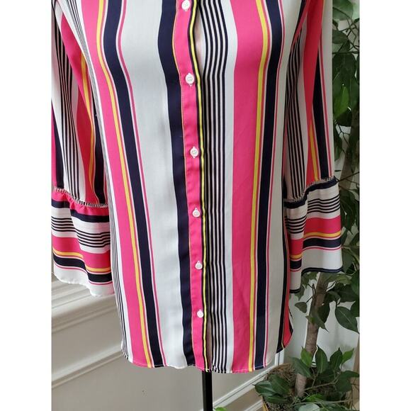Est. 1946 Women Multicolor Polyester Collared Long Sleeve Button Down Shirt 20W - Picture 4 of 12